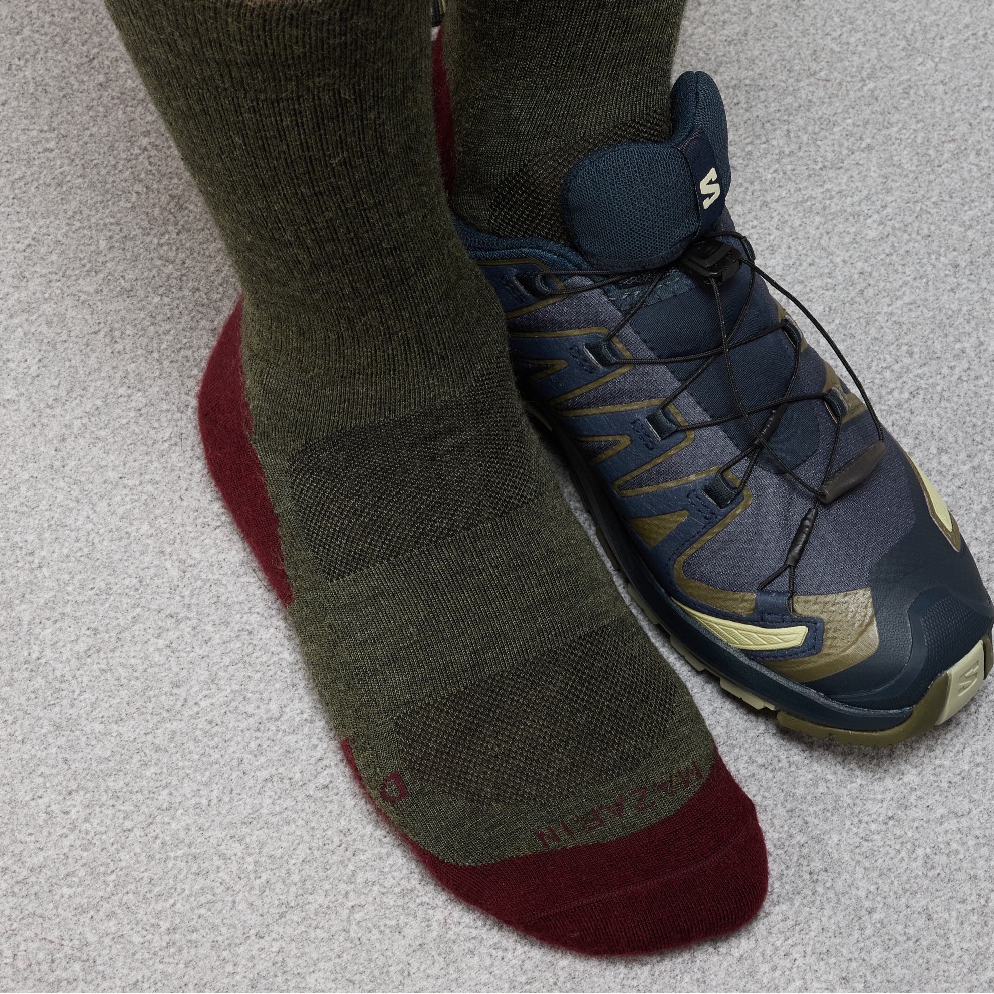 Khaki & Bordeaux - Wolle