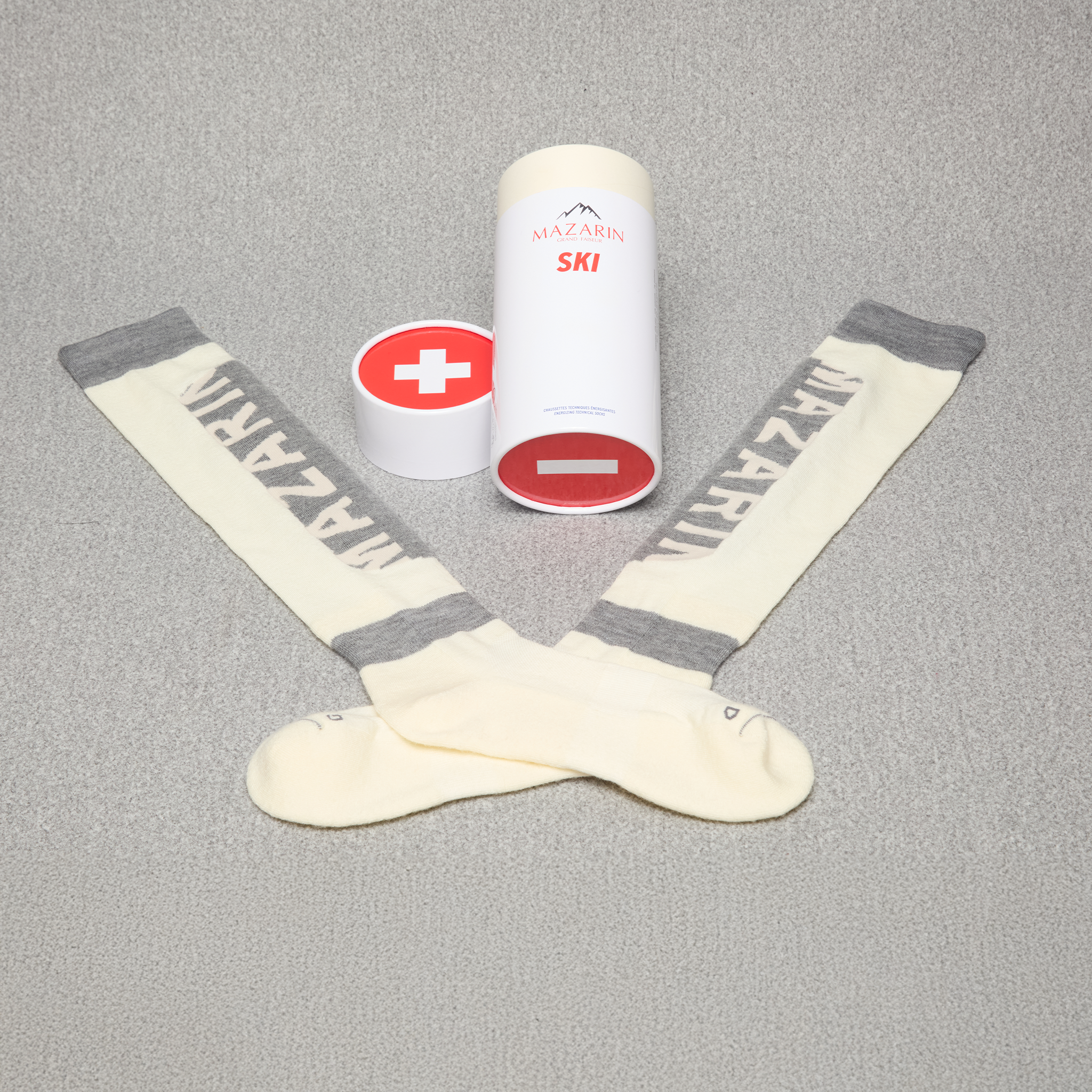Silber & Elfenbein & Weiß - Ski - Merinowolle