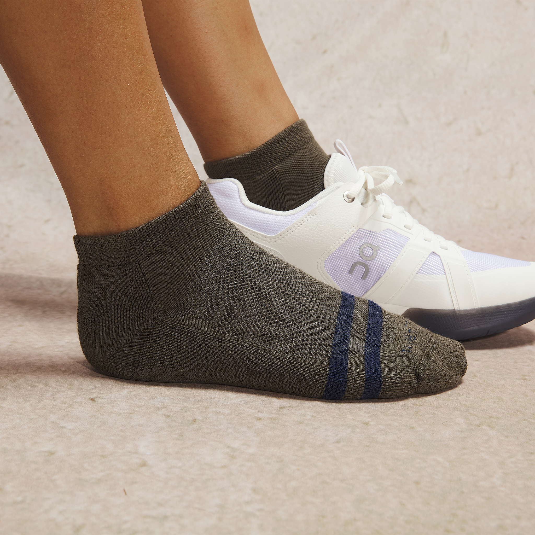 Khaki & Vintage Blau - Sport Knöchel - Baumwolle