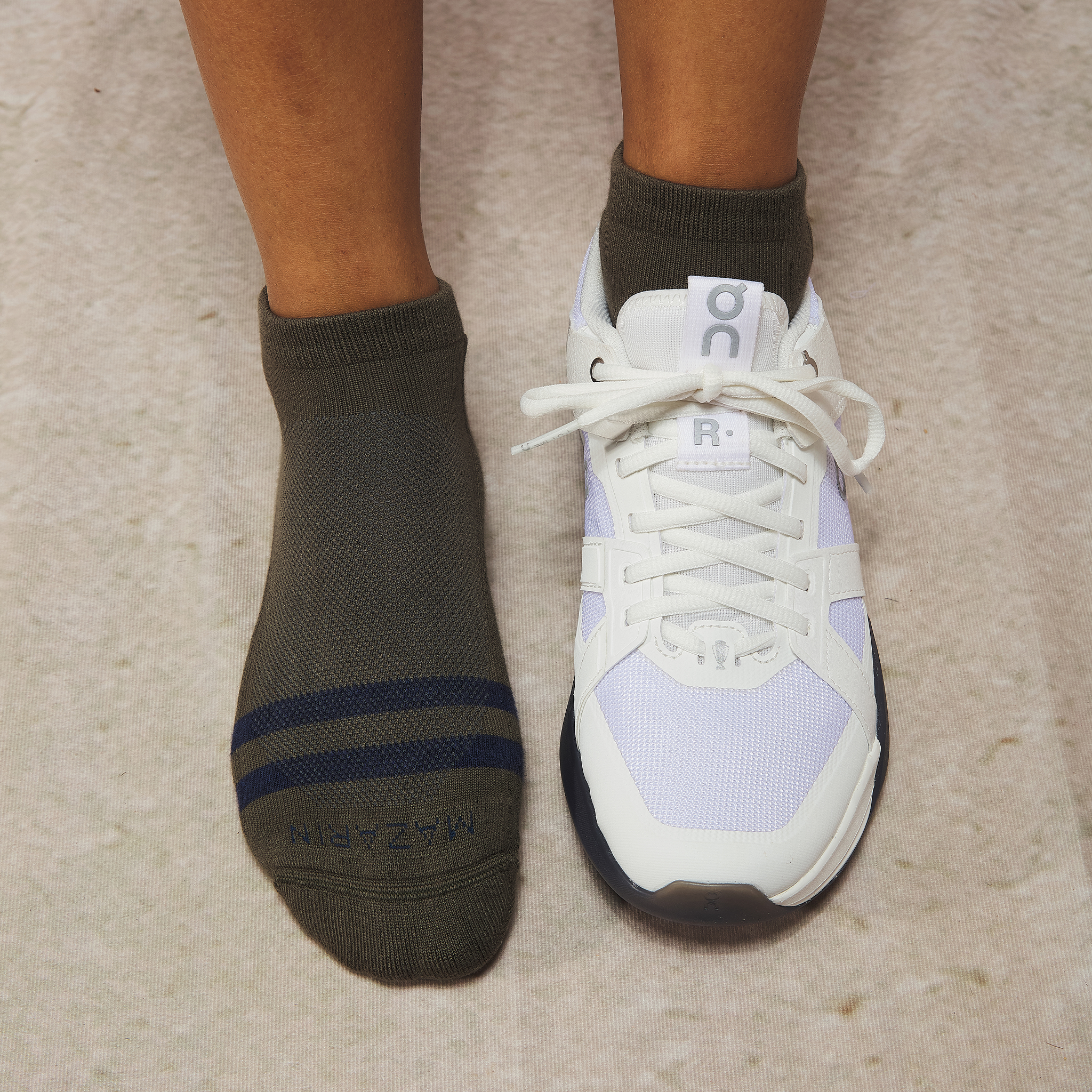 Khaki & Vintage Blau - Sport Knöchel - Baumwolle