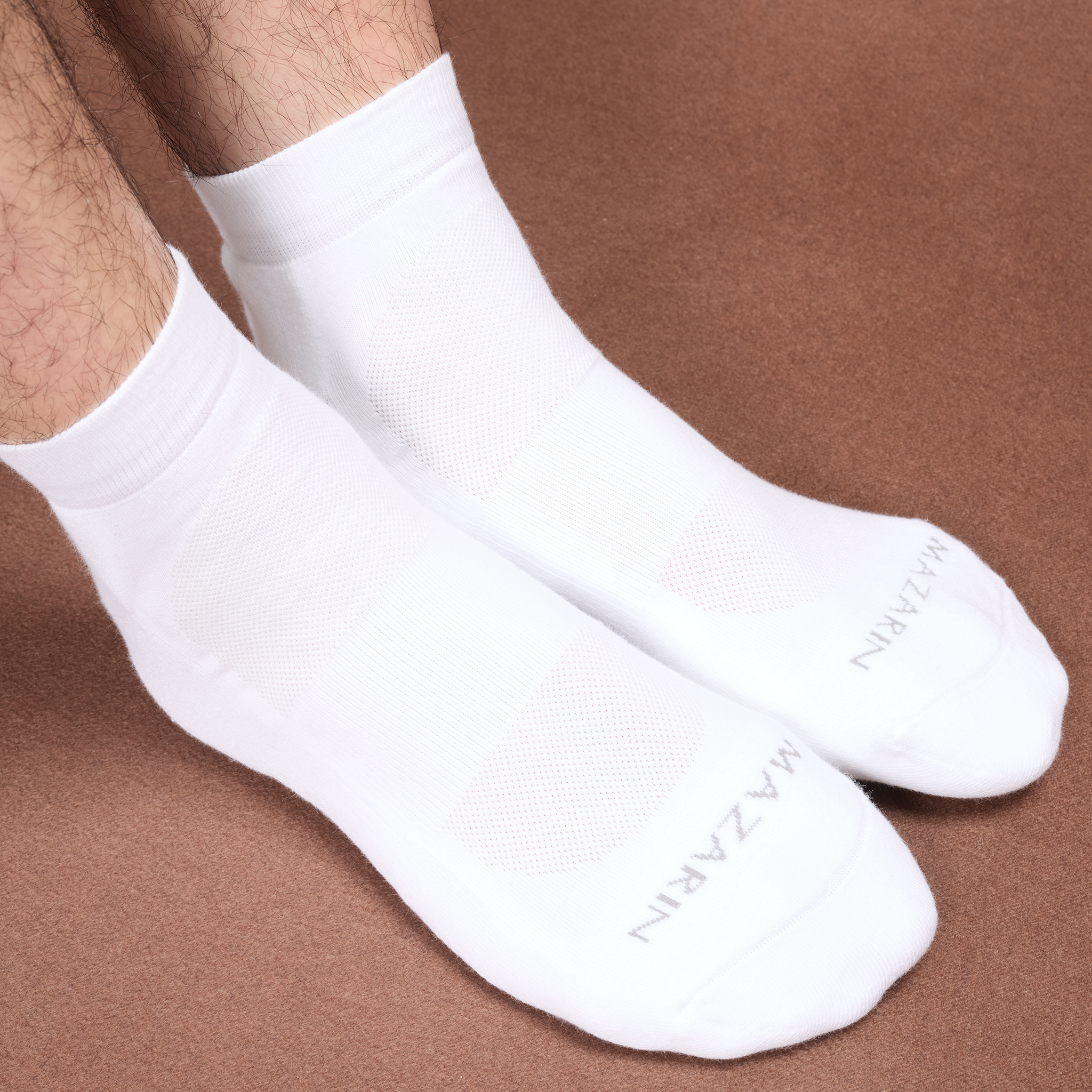 Weiß – Sport-Knöchelsocken – Baumwolle