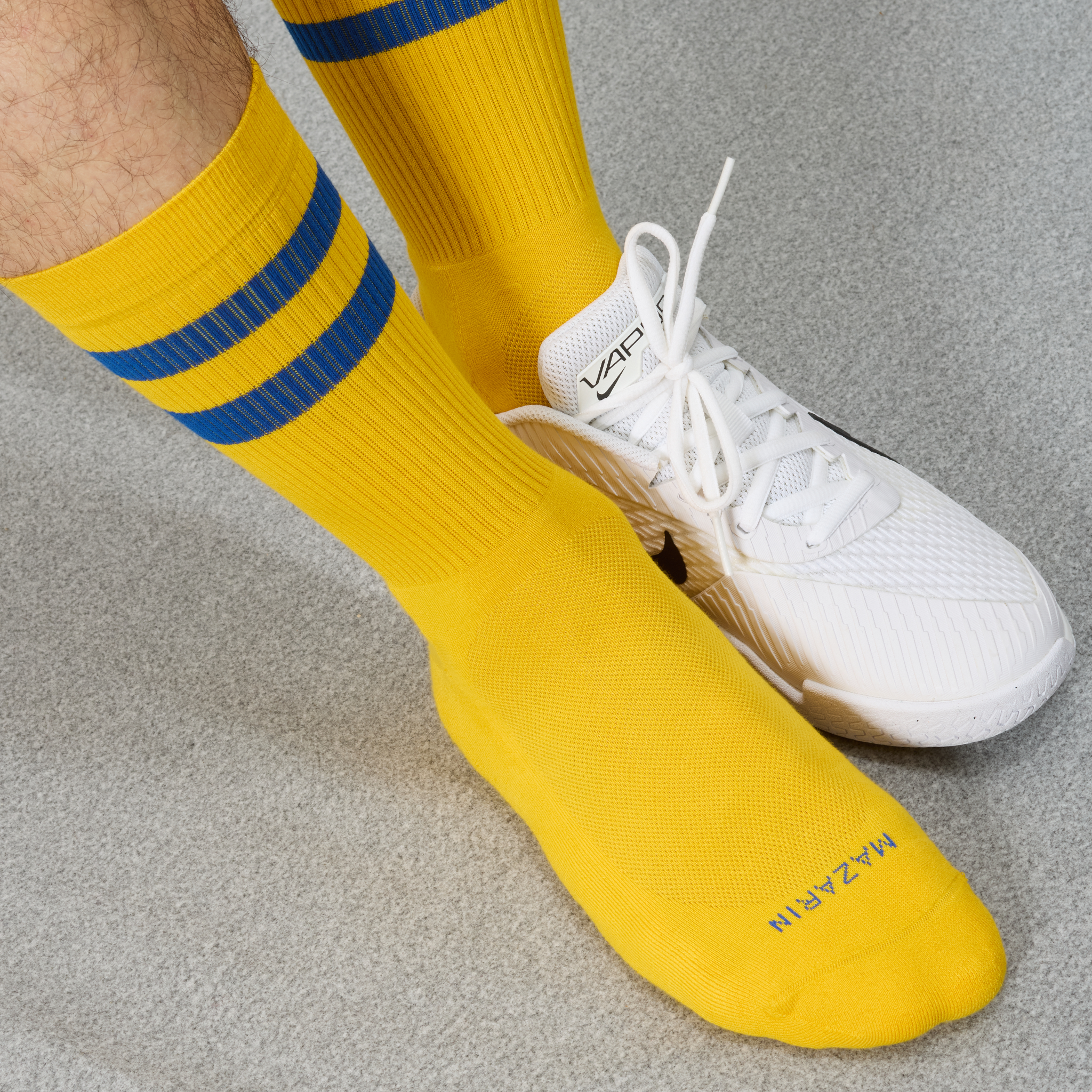Gelb & Vintage-Blau - Baumwolle