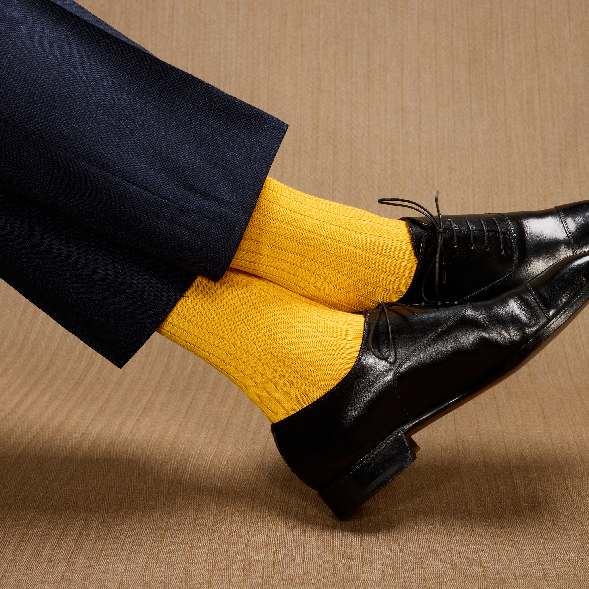 Yellow high socks - Super-strong Cotton lisle - Mazarin