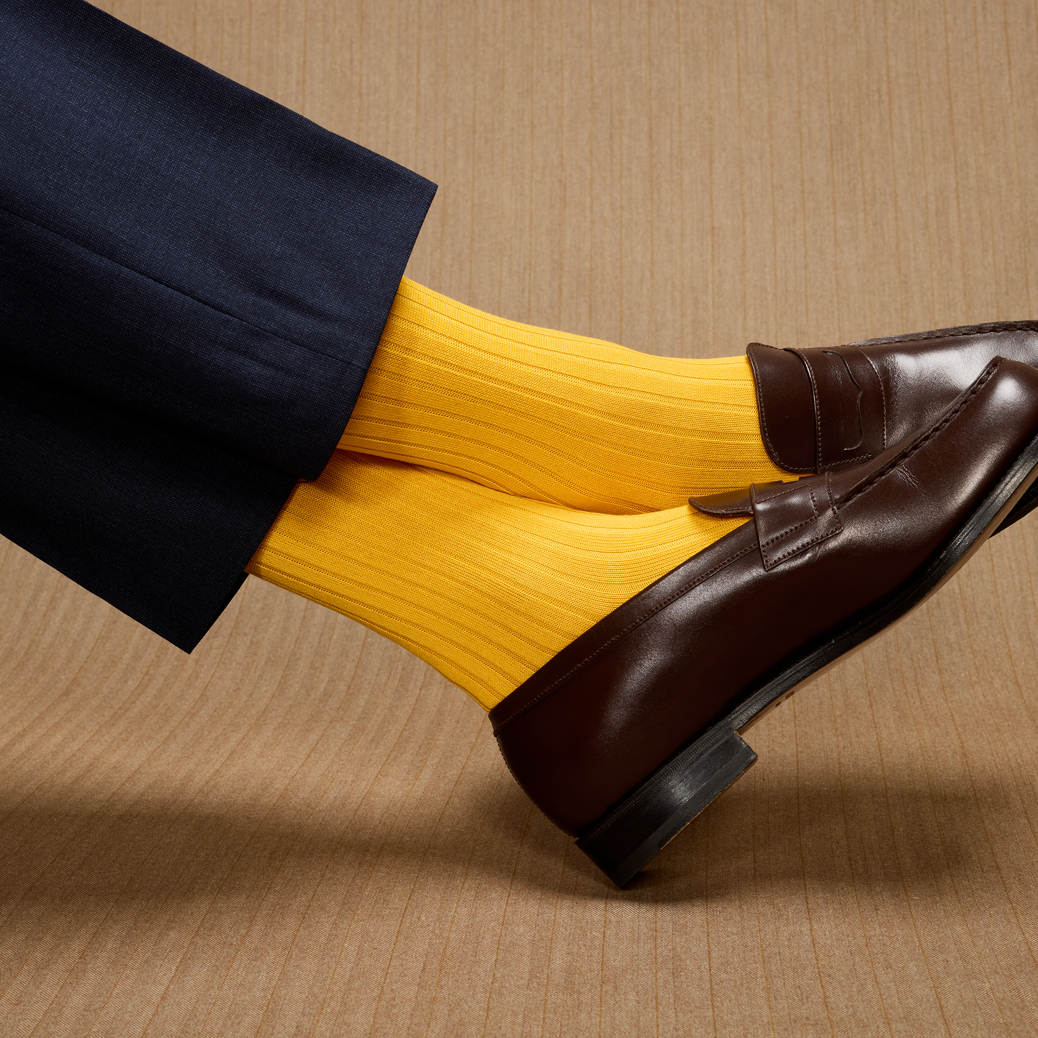 Short yellow socks - Super-Strong Cotton lisle - Mazarin