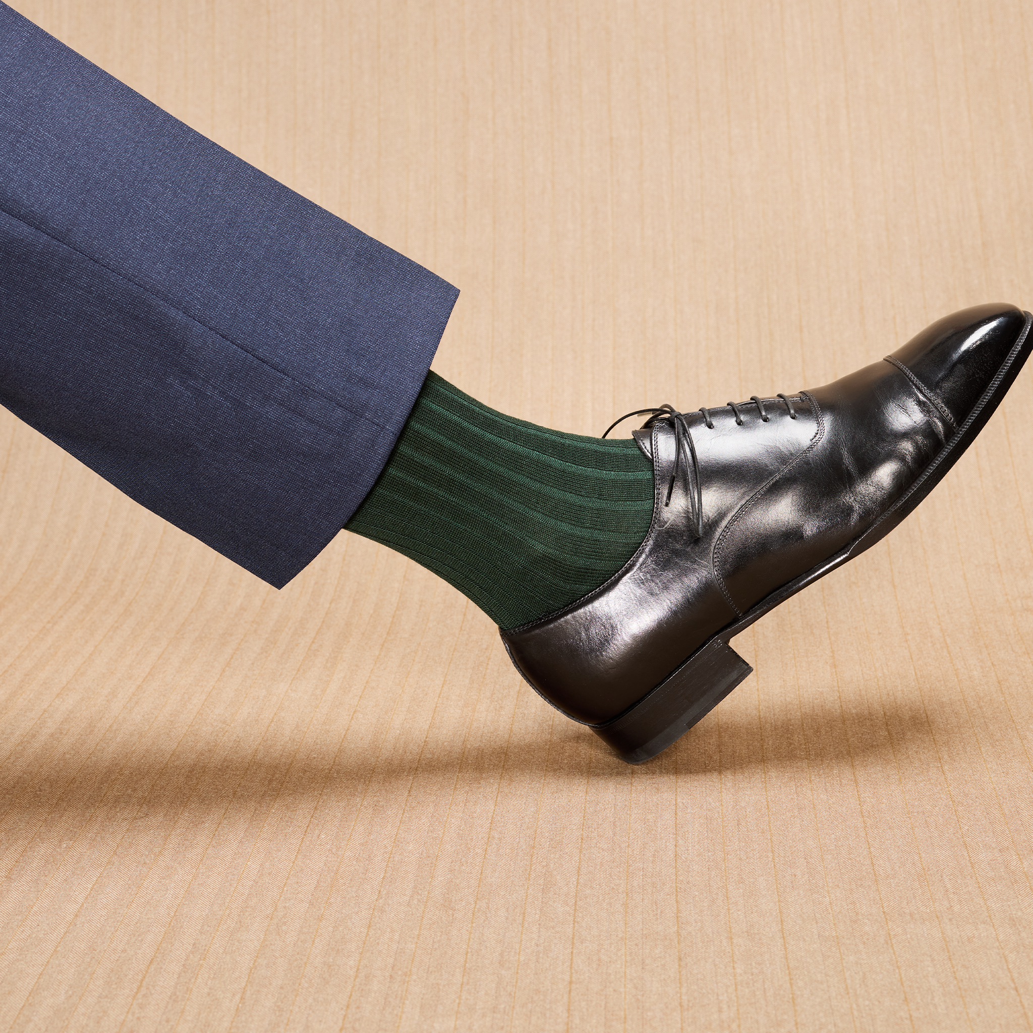 Academy green knee-high socks - Super-strong Cotton lisle - Mazarin
