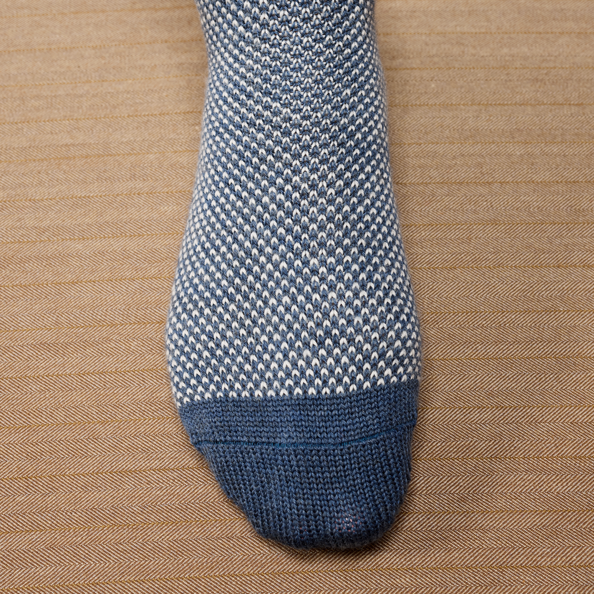 Marineblau & Beige - Norwegermuster Bison-Serie - Wolle