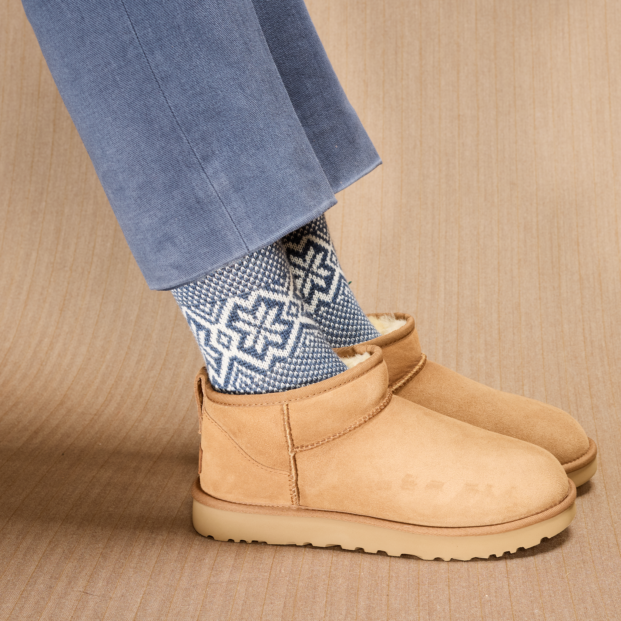 Marine & Beige - Norvégiennes Gamme Bison - Laine