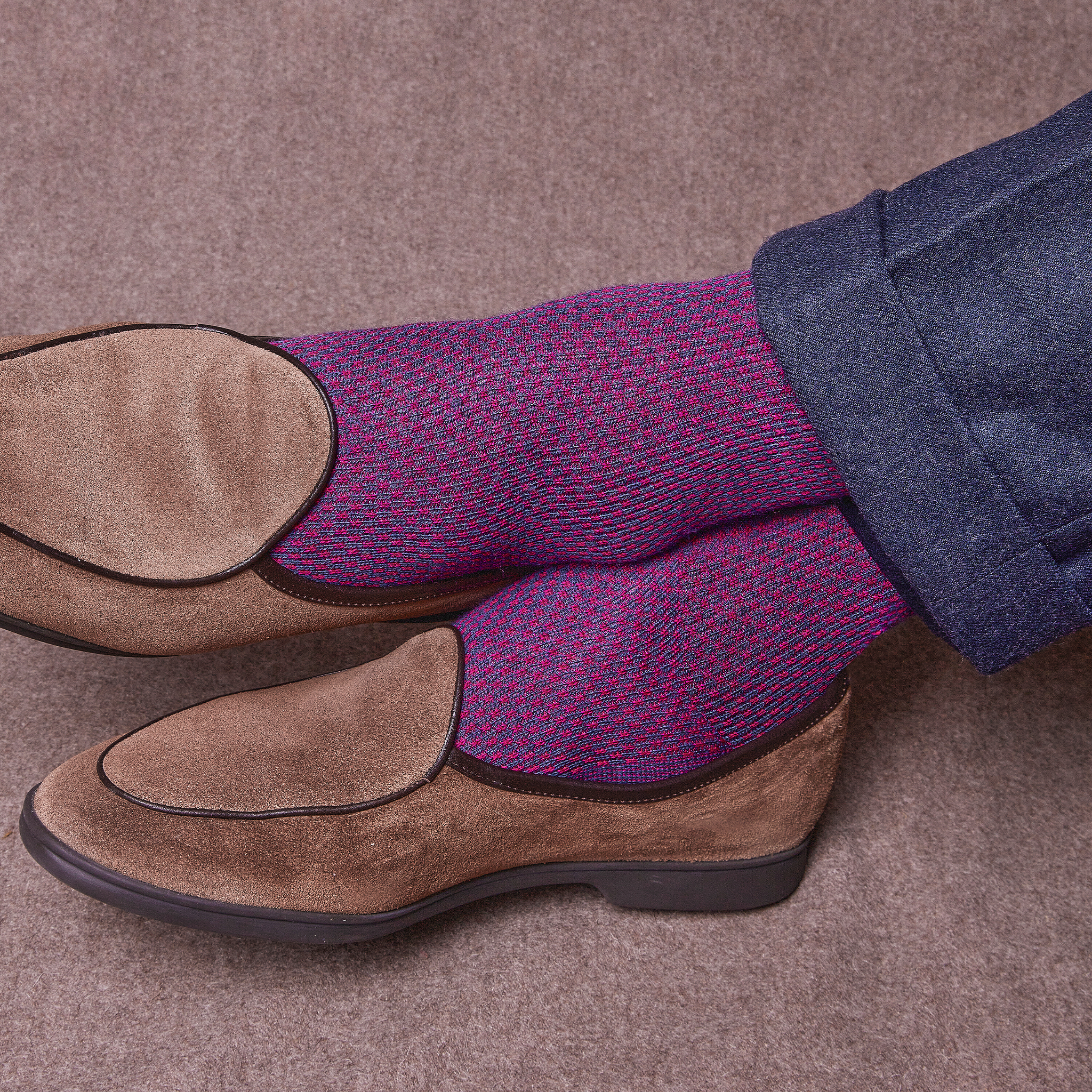 Blau & Fuchsia - Kaviar - Superfeste Wolle & Baumwolle