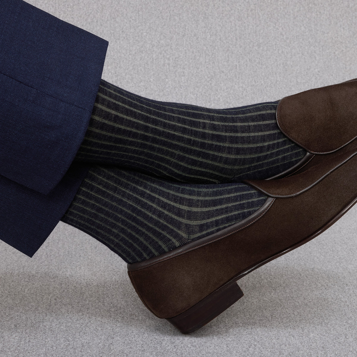 Chaussettes | Bleu marine & Vert sauge - Super-solide laine mérinos