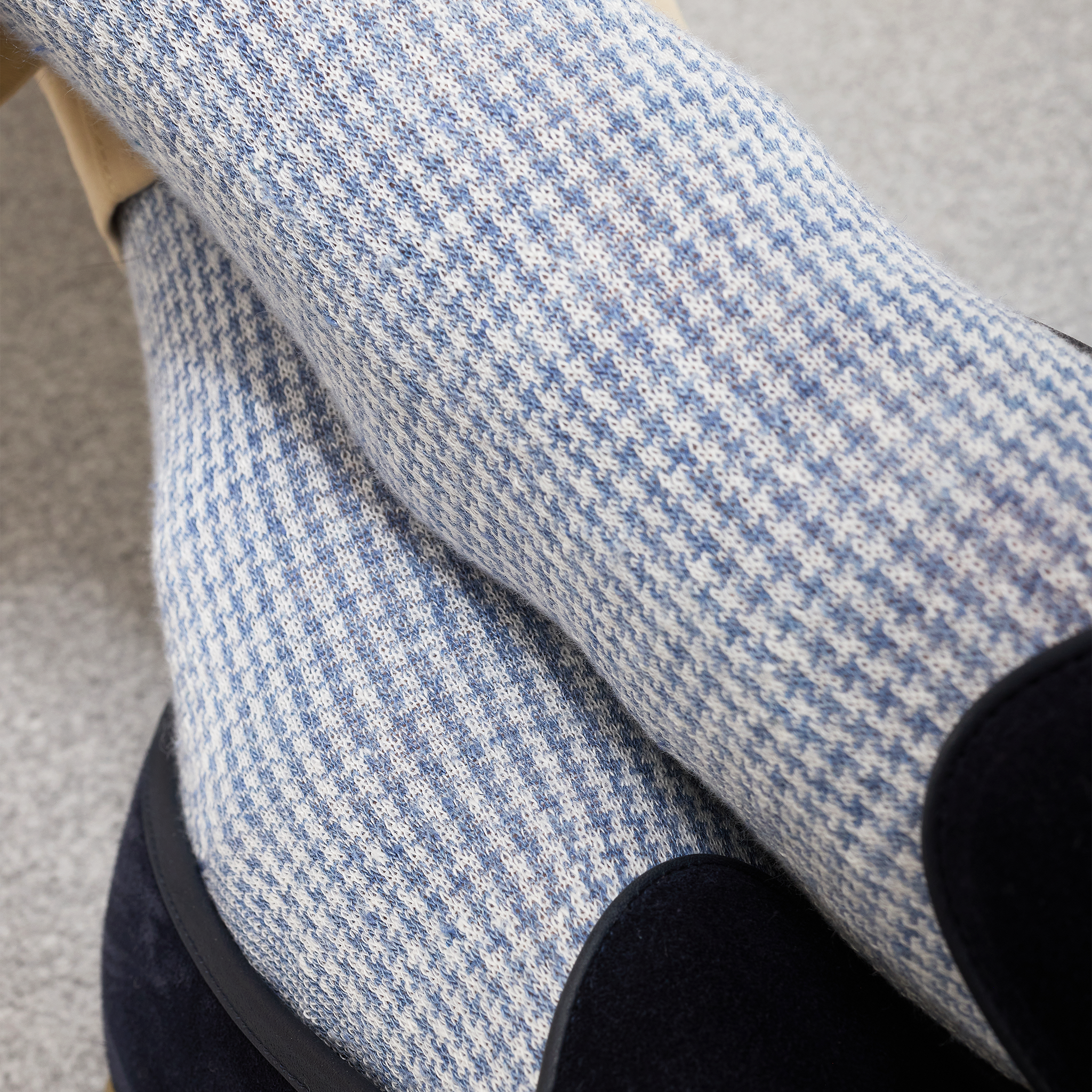 Himmelblau & Off-White – Hahnentritt – Leinen – Mazarin X Scavini