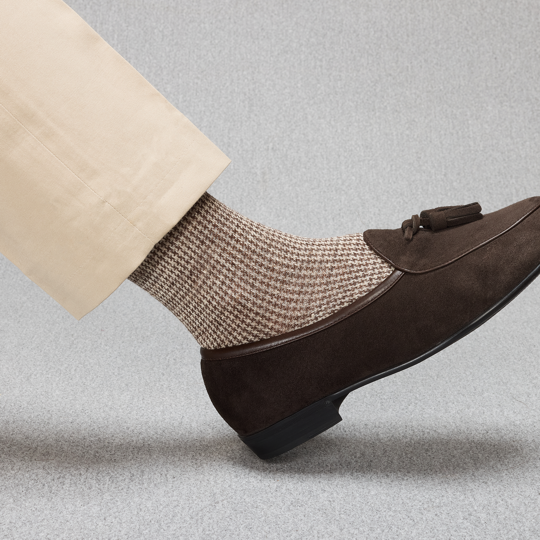 Braun & Beige - Hahnentritt - Leinen - Mazarin X Scavini