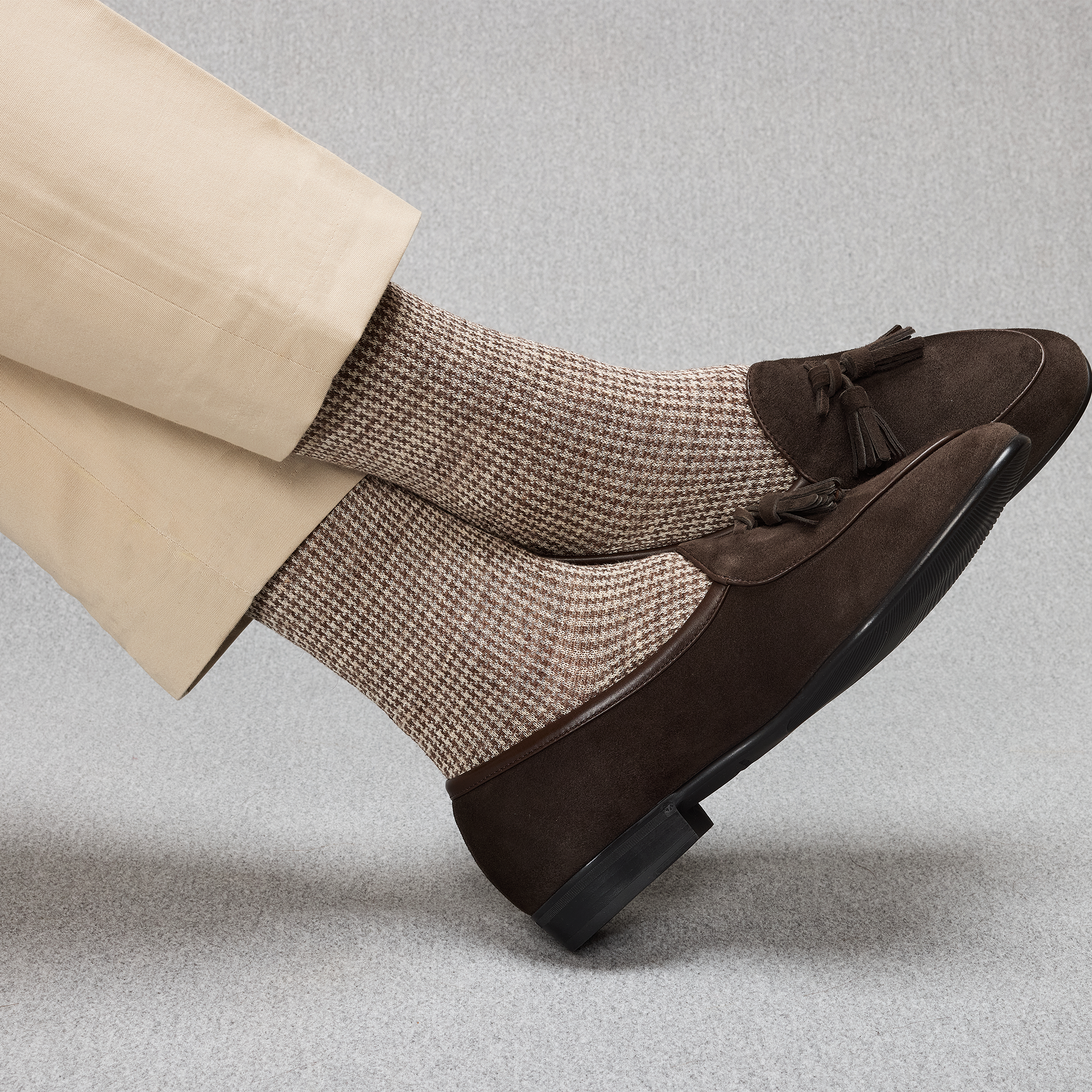 Braun & Beige - Hahnentritt - Leinen - Mazarin X Scavini