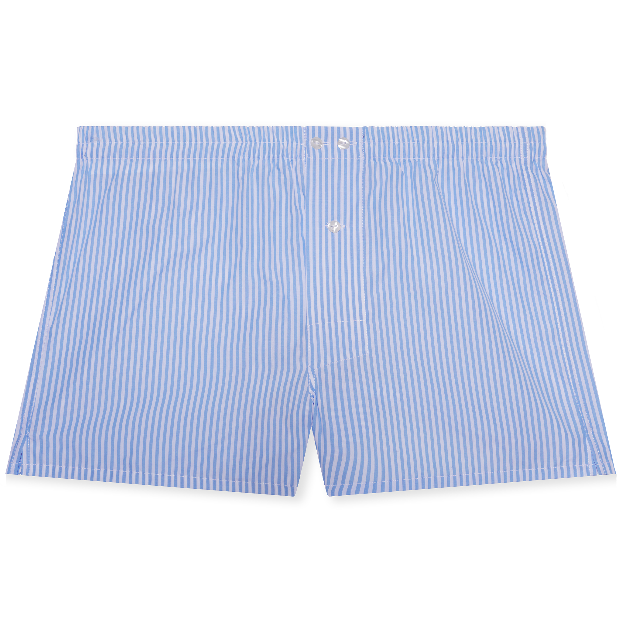 Caleçon blanc et bleu - Rayures bengale - Coton