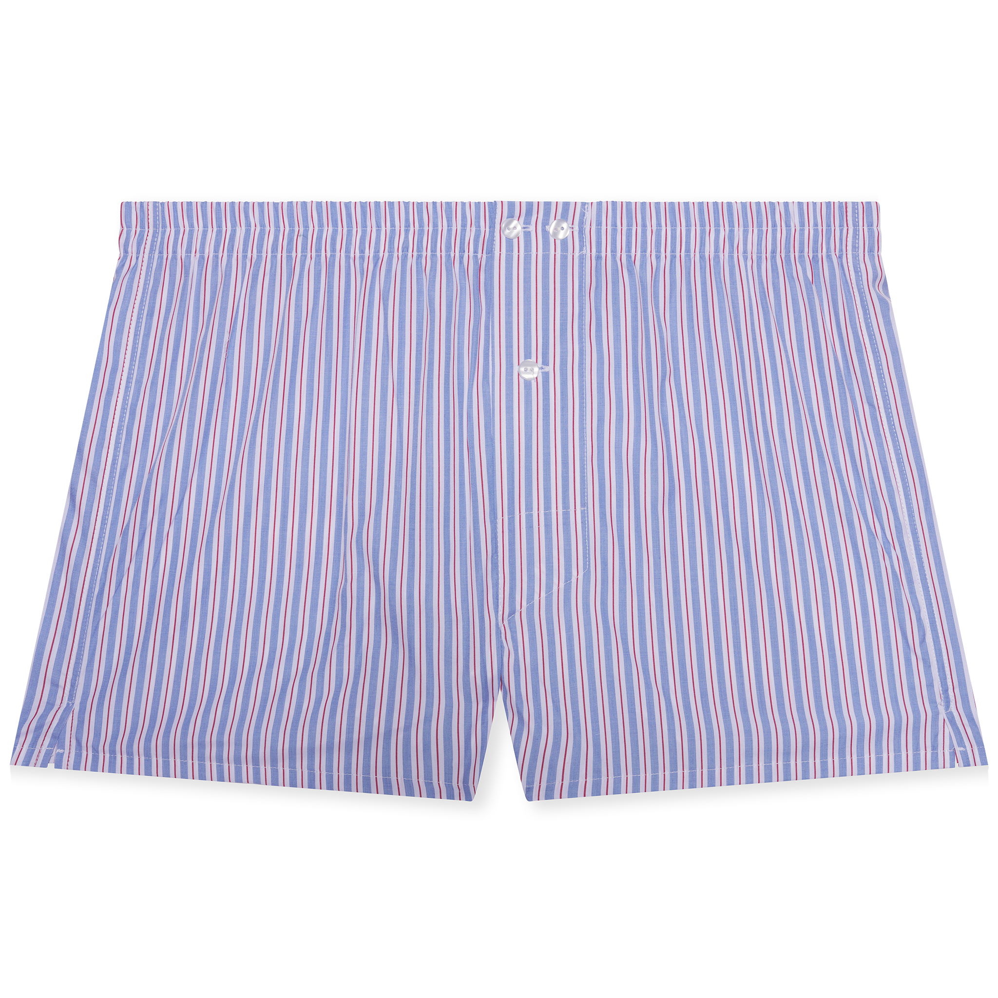 Caleçon bleu ciel & blanc & rouge - Rayures - Coton