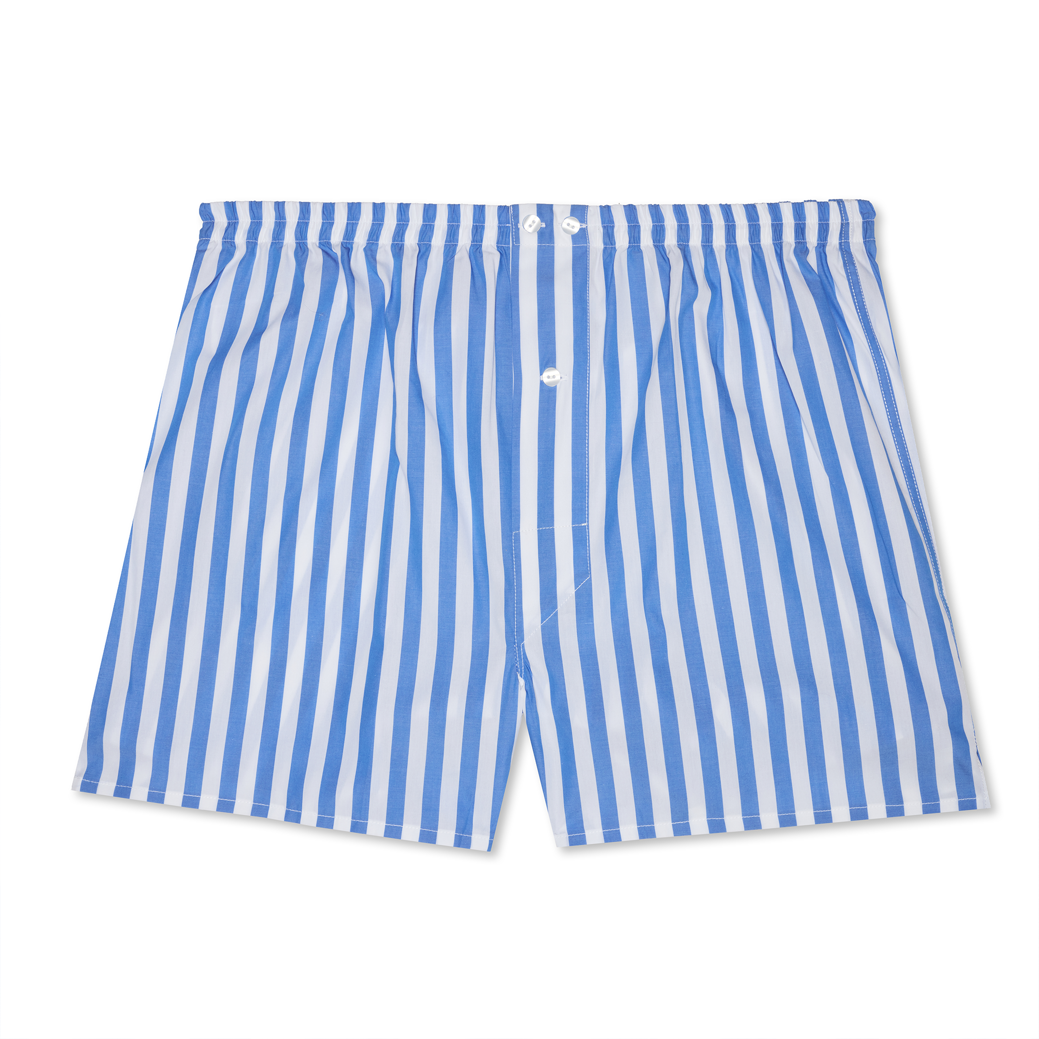 Caleçon bleu ciel et blanc - Motif Transat - Coton