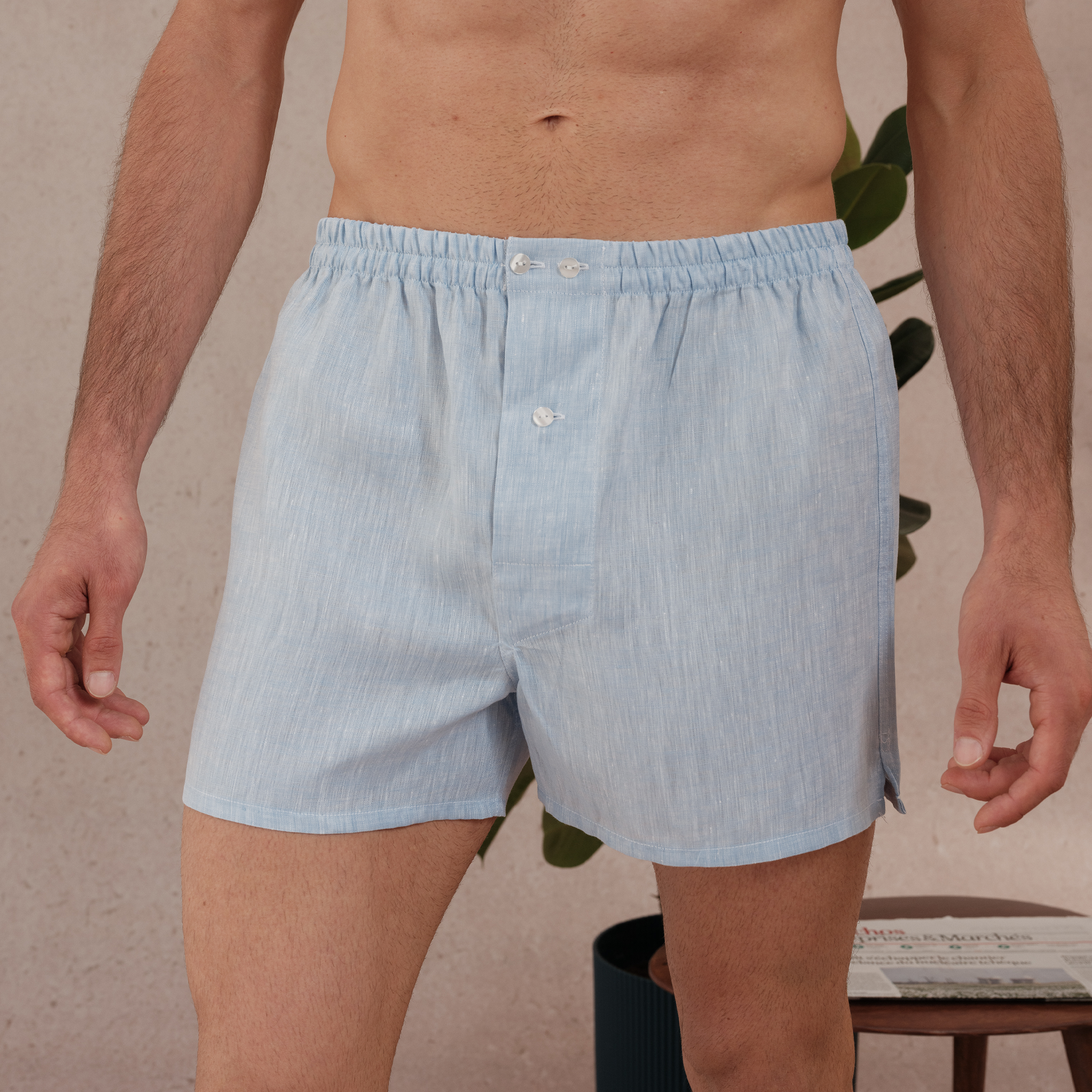 Boxershorts Himmelblau - Leinen