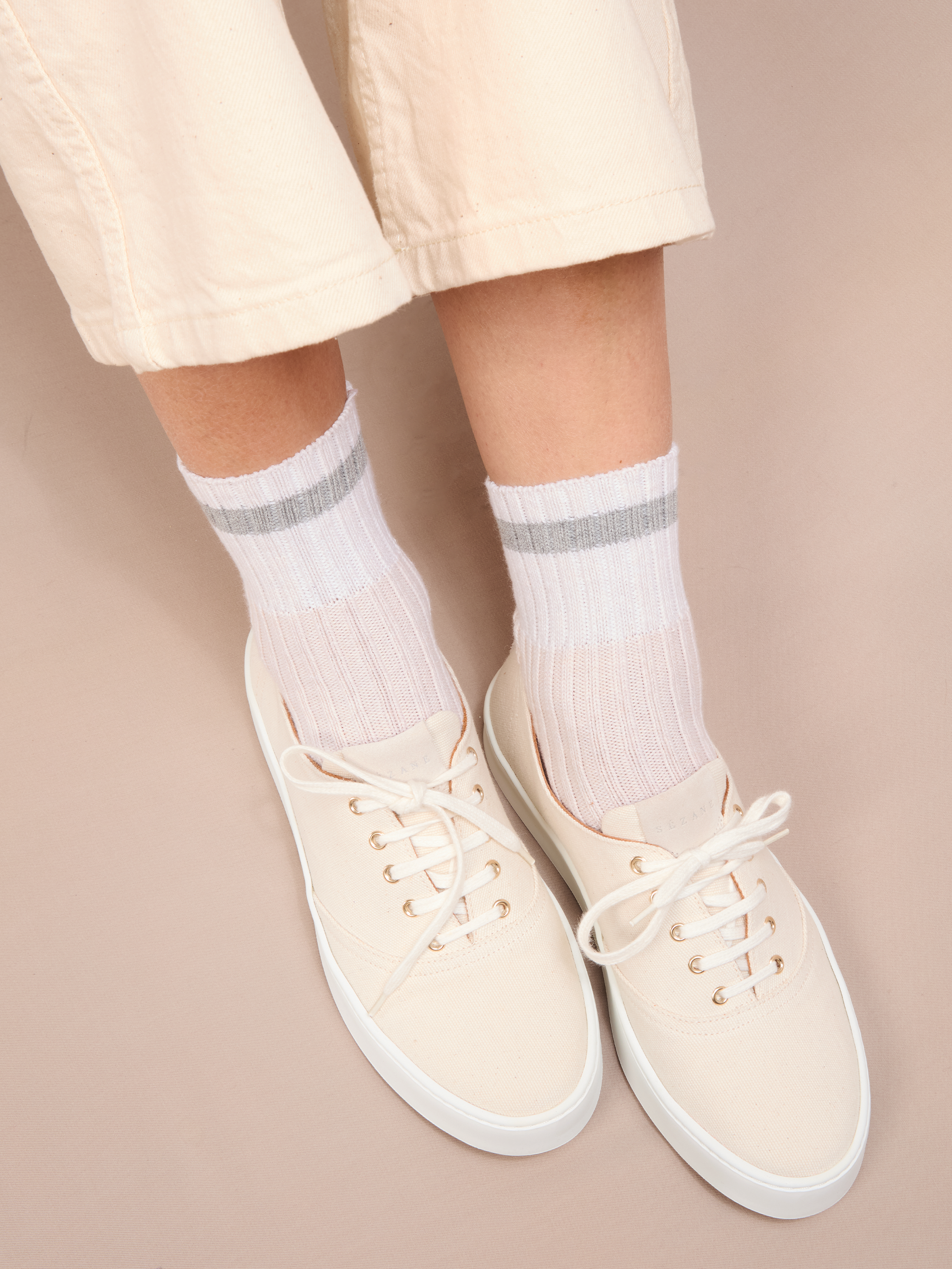 Beige &amp; Gray - Stripes - Cotton