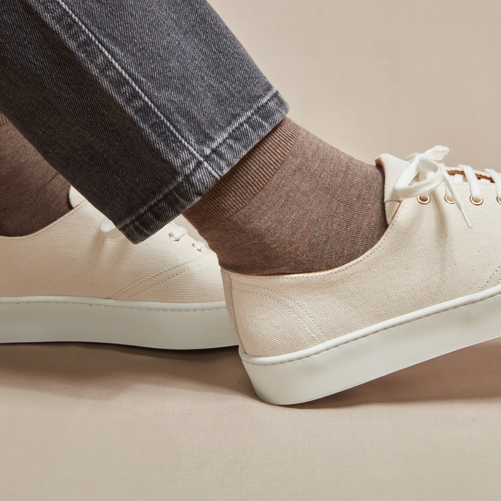 Taupe - Supersoft Baumwolle - Knöchelbereich