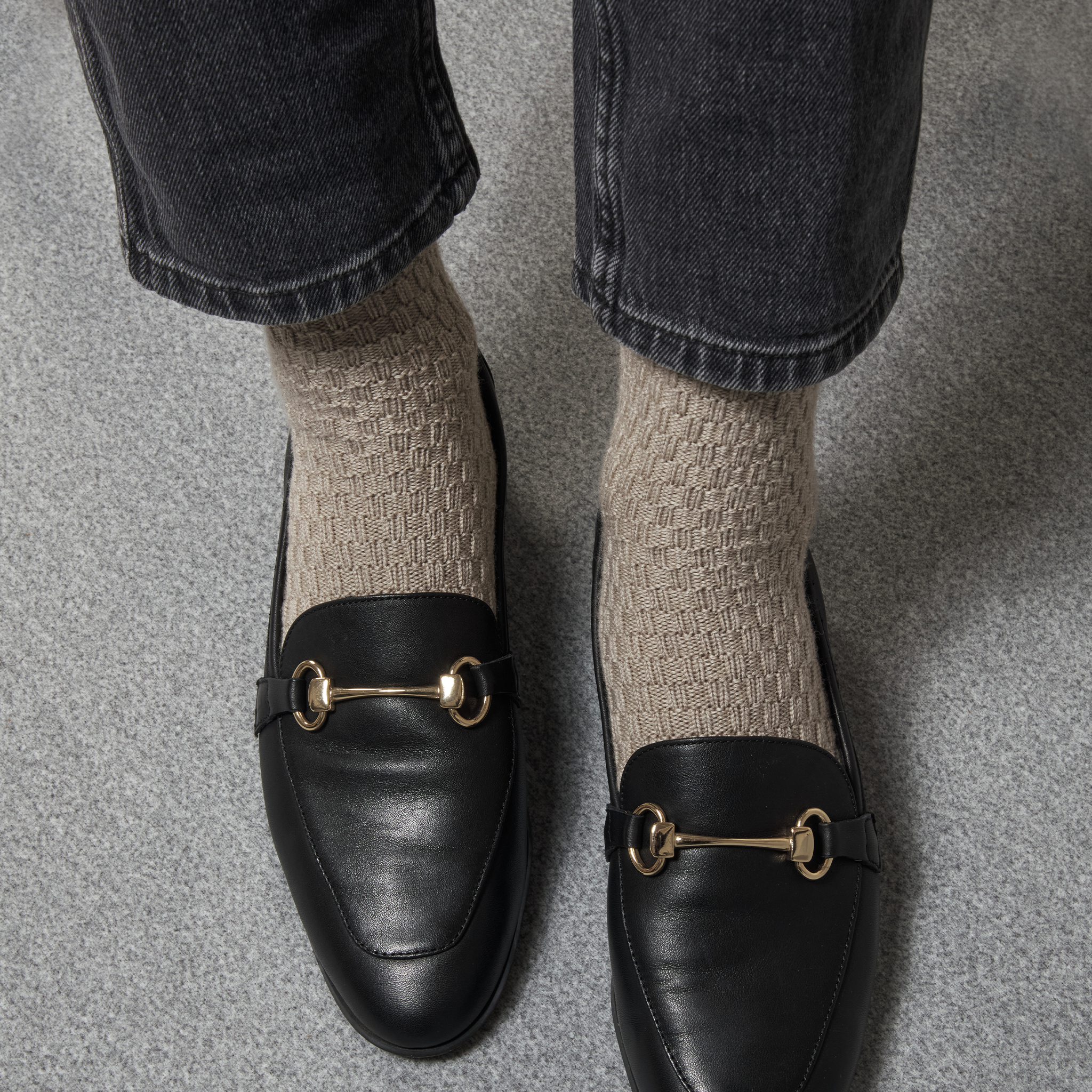 Beige - Laine nattée