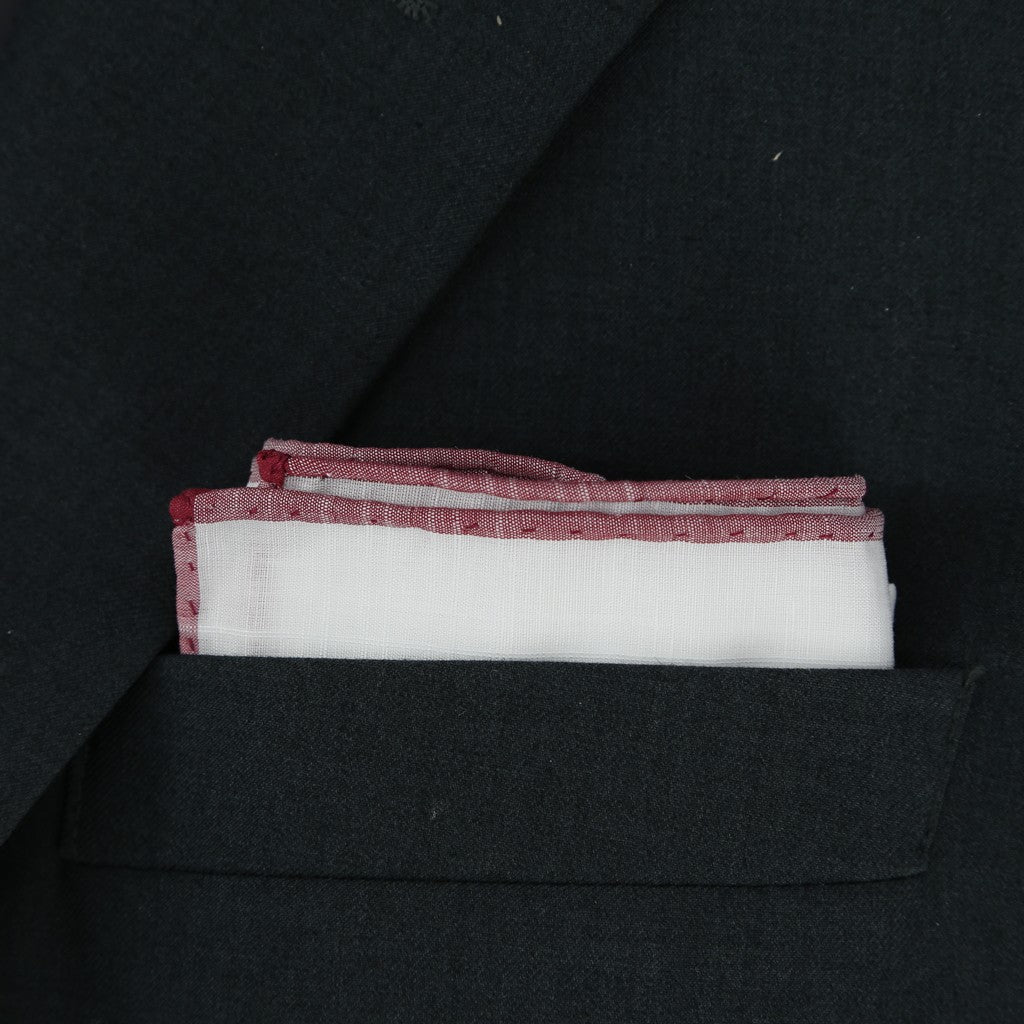 Weiß & Bordeaux - Leinen & Baumwolle