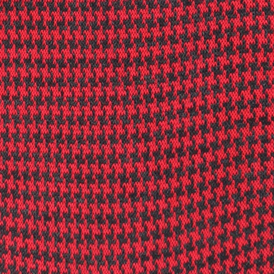 ハイソックス | カーディナルレッド＆チャコールグレー - ハニカム柄 - スコットランド糸