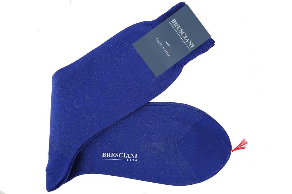 Bleu roi lurex doré - Coton