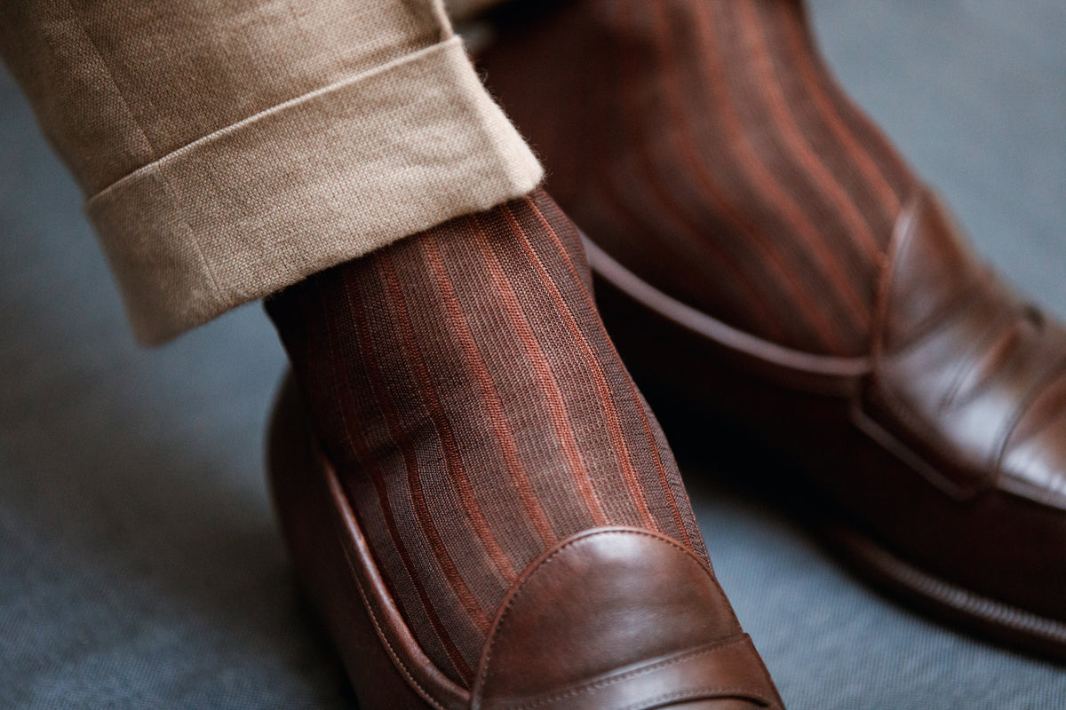 Chaussettes | Marron & Cuivre - Fil d'Écosse