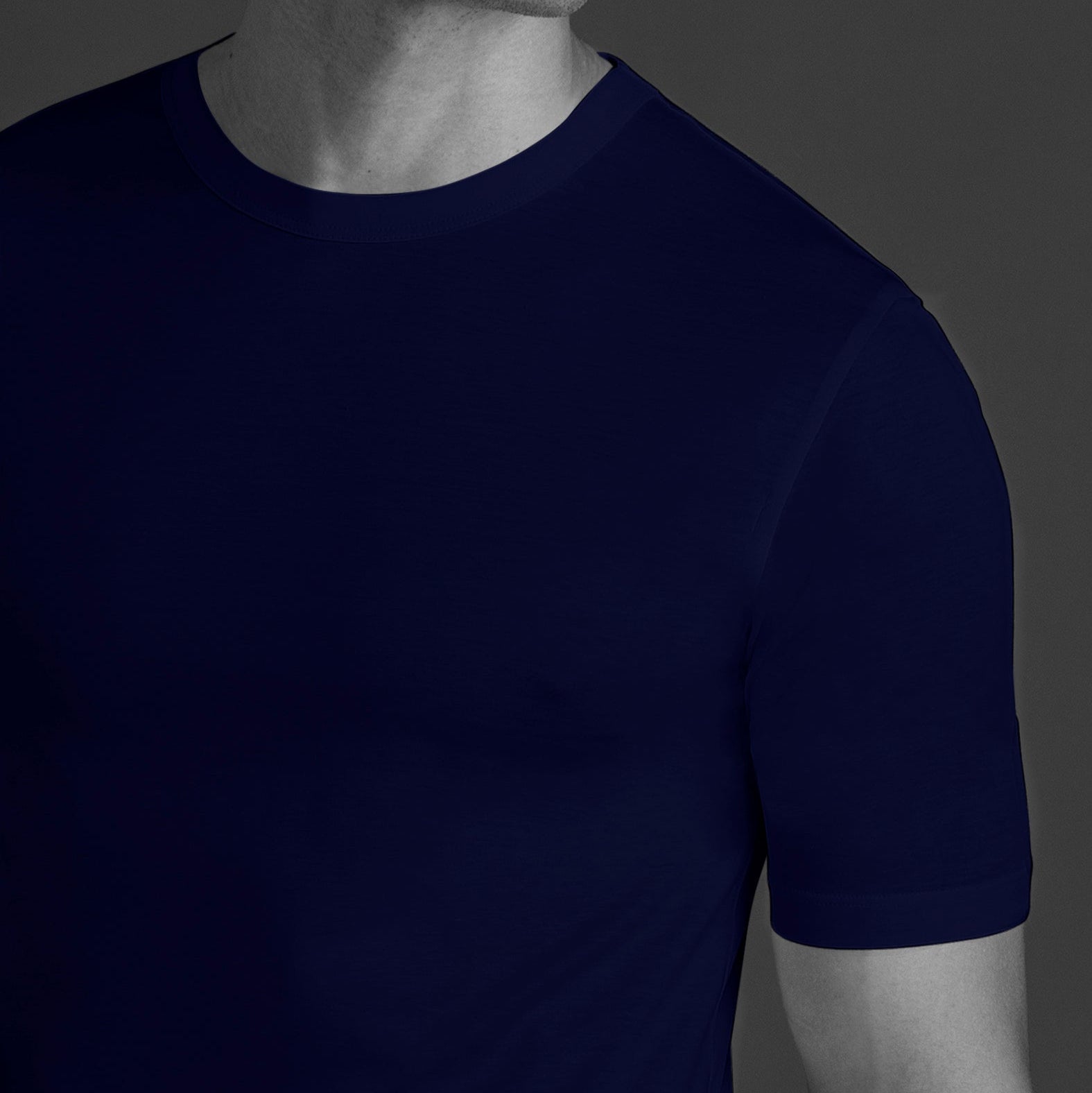T-shirt col rond - Blau - Baumwolle