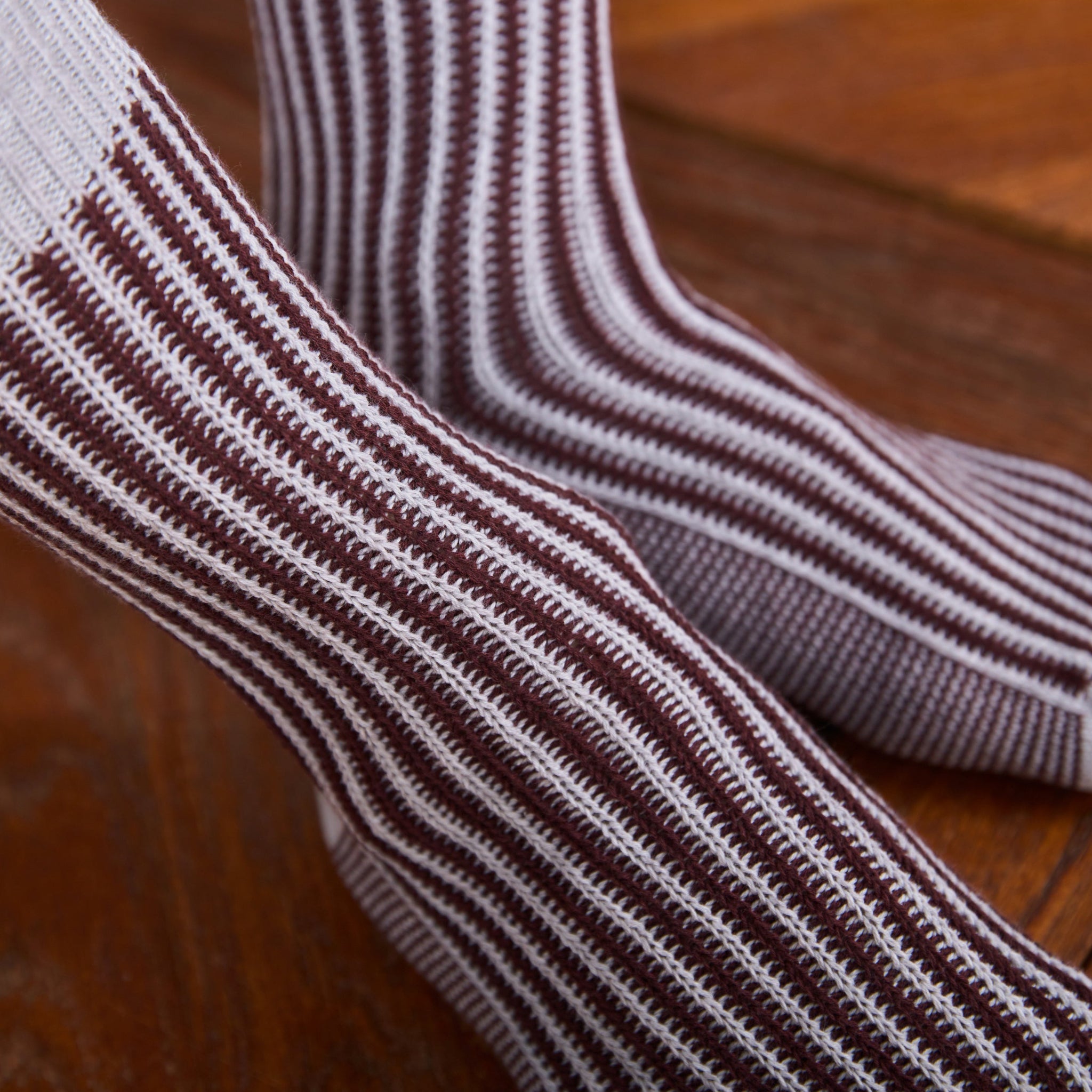 Gris clair & Violet - Rayures Transat - Coton