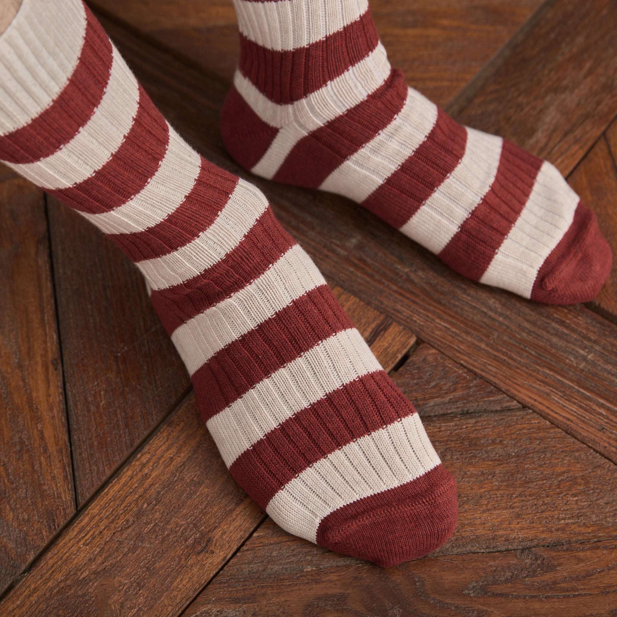 Rot & Beige - Ivy - Baumwolle
