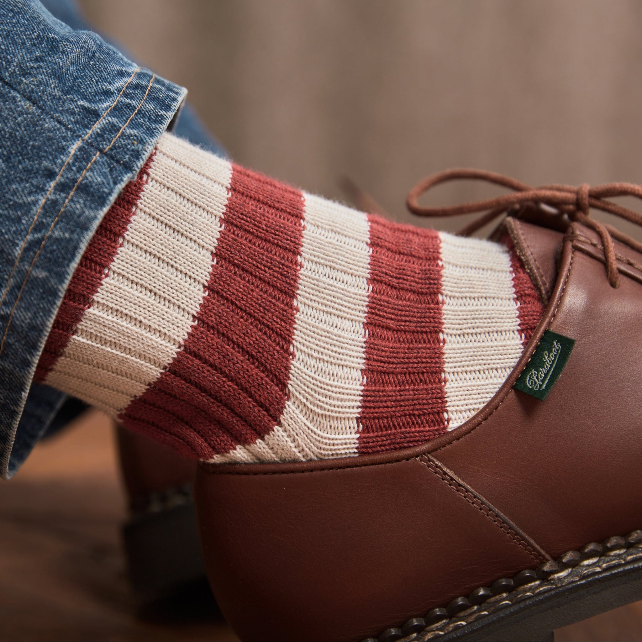 Rot & Beige - Ivy - Baumwolle