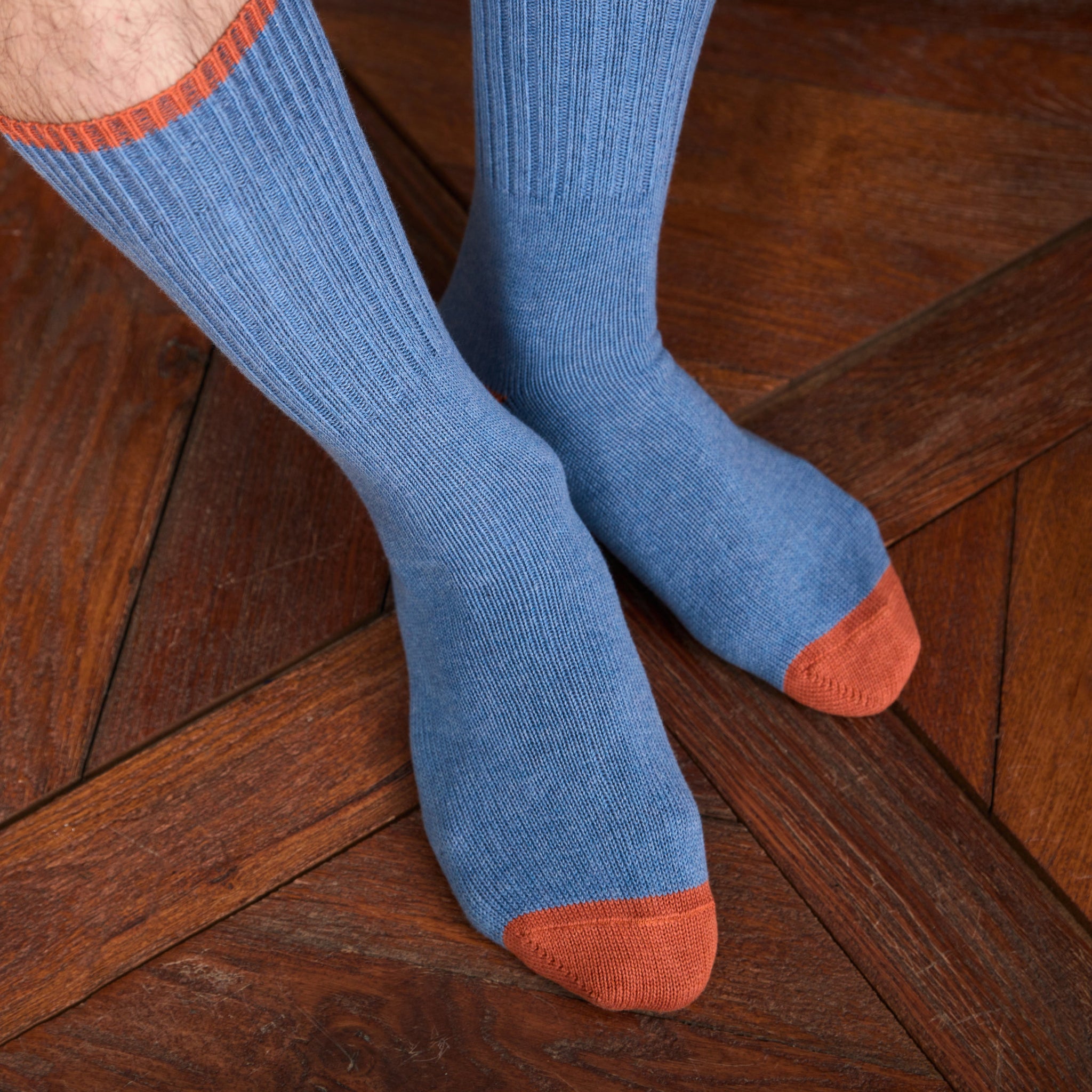 Bleu & Orange - Color block - Coton