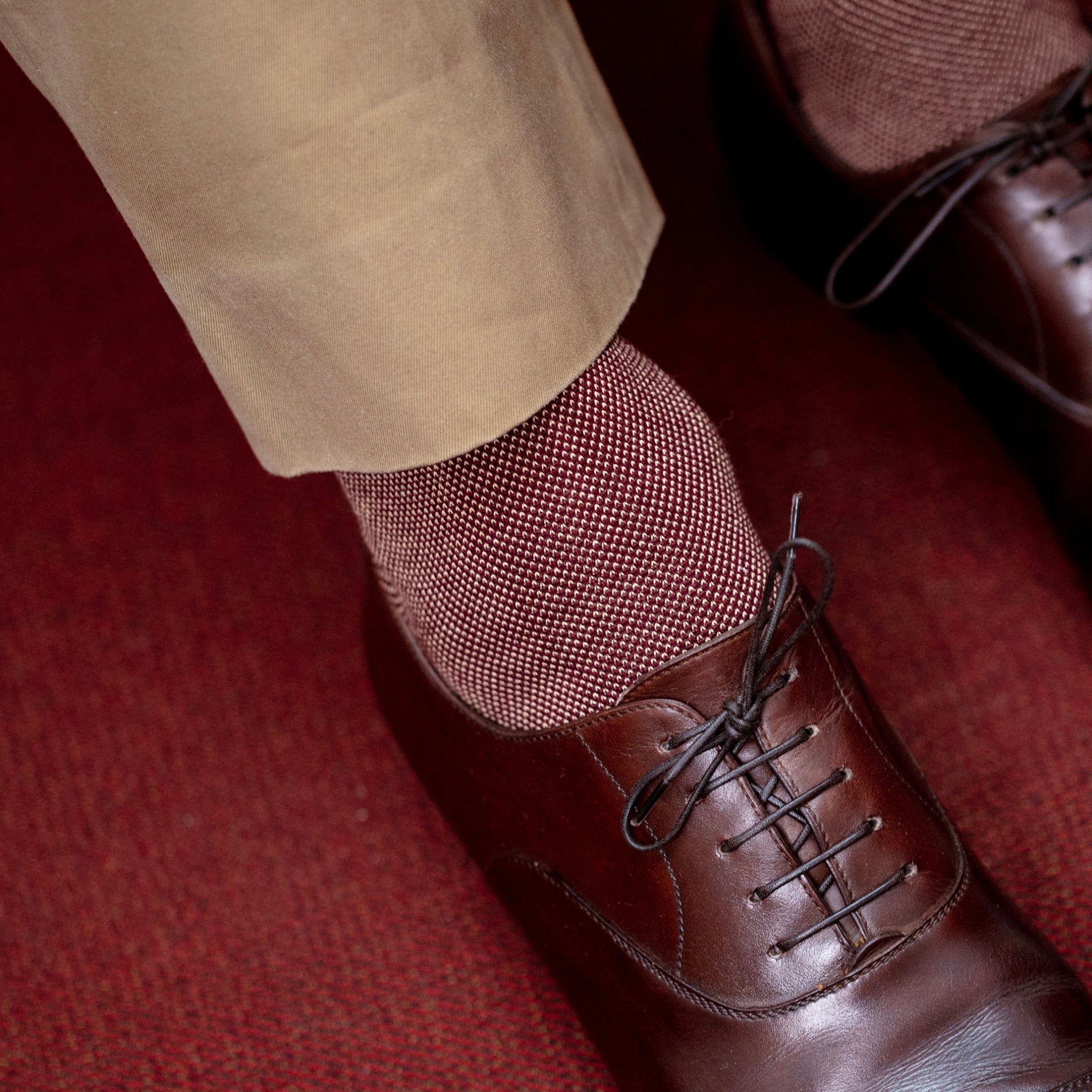 Bordeaux & Beige - Caviar - Super-solide fil d'Écosse