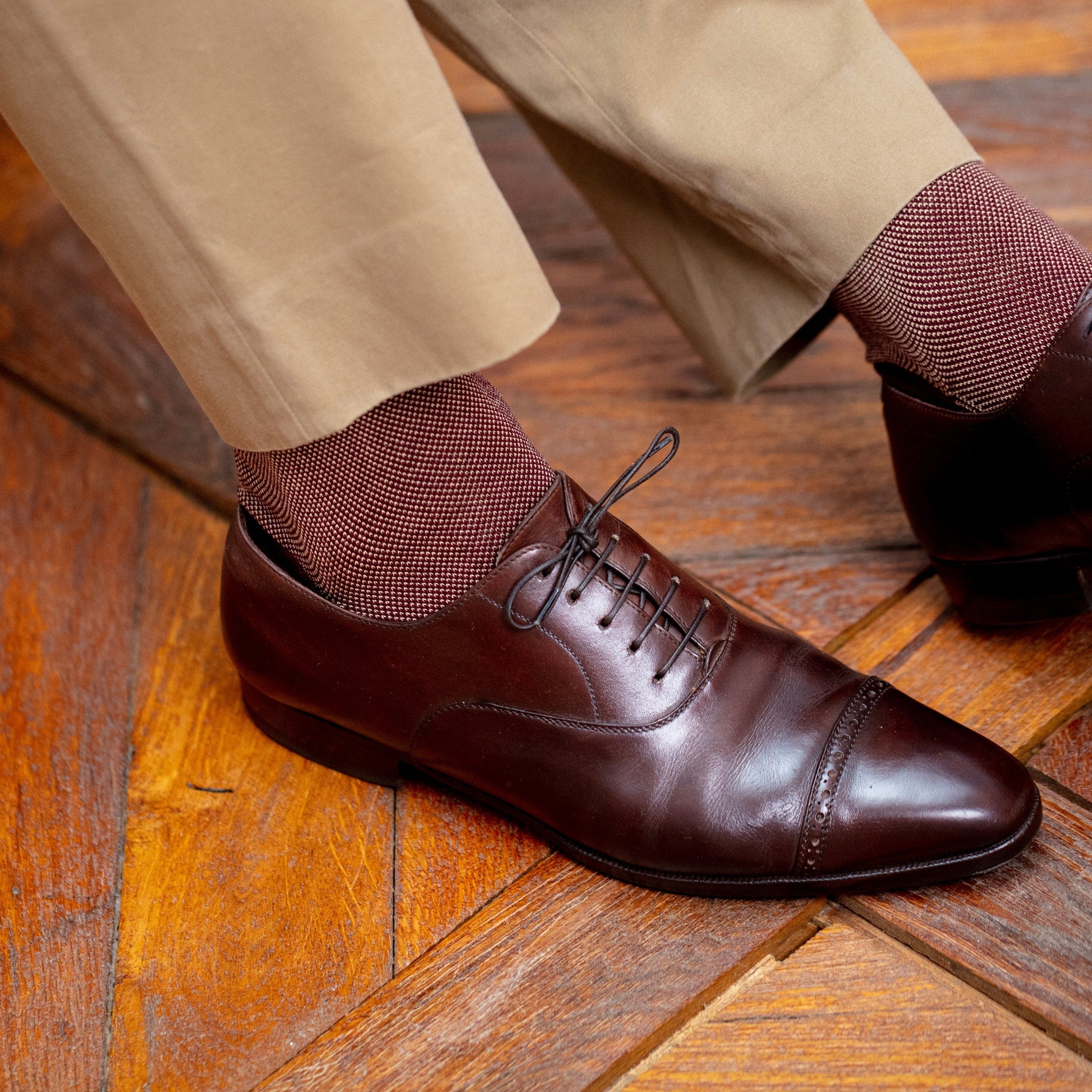 Bordeaux & Beige - Caviar - Super-solide fil d'Écosse