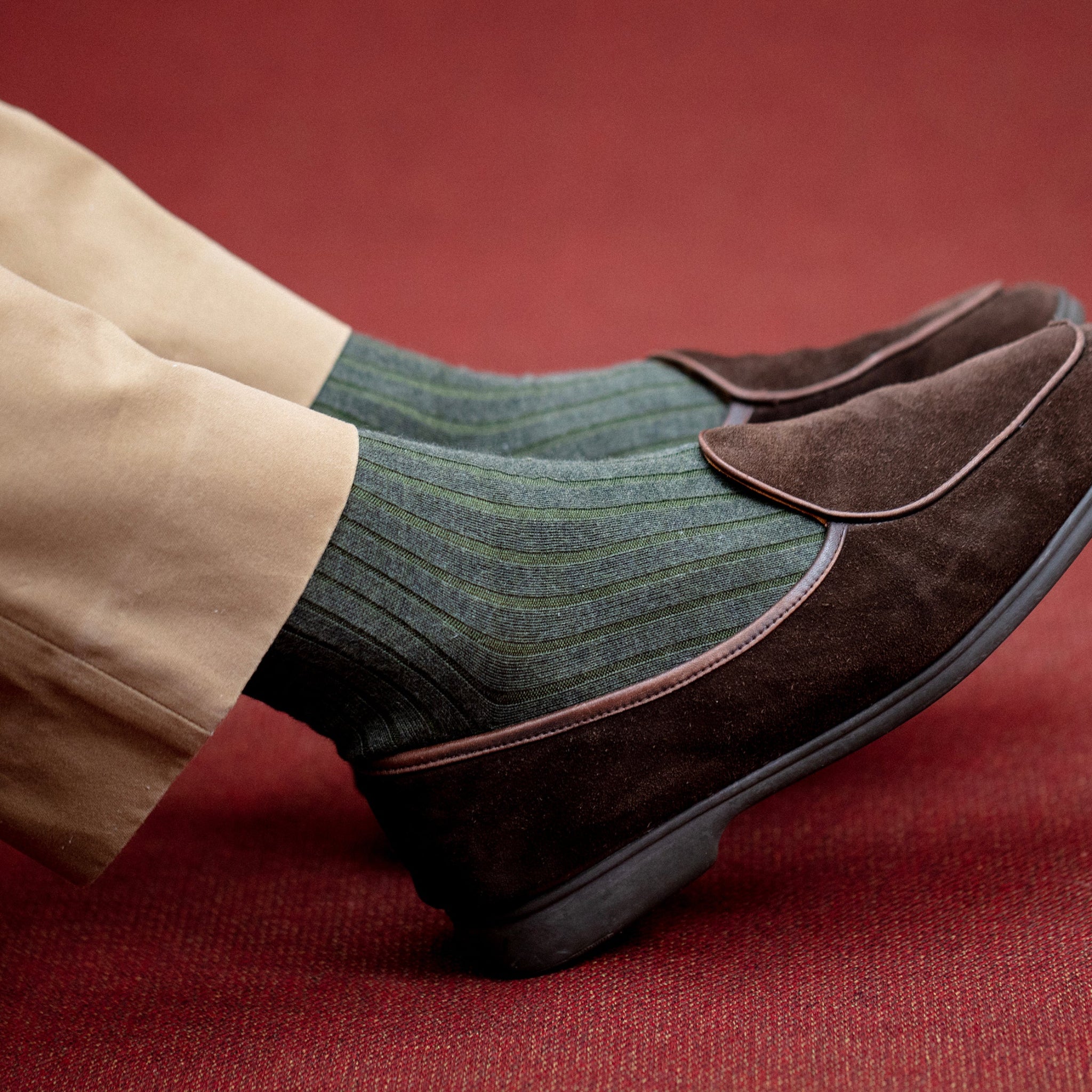Khaki - Super-Solid Fil d'Écosse Baumwolle
