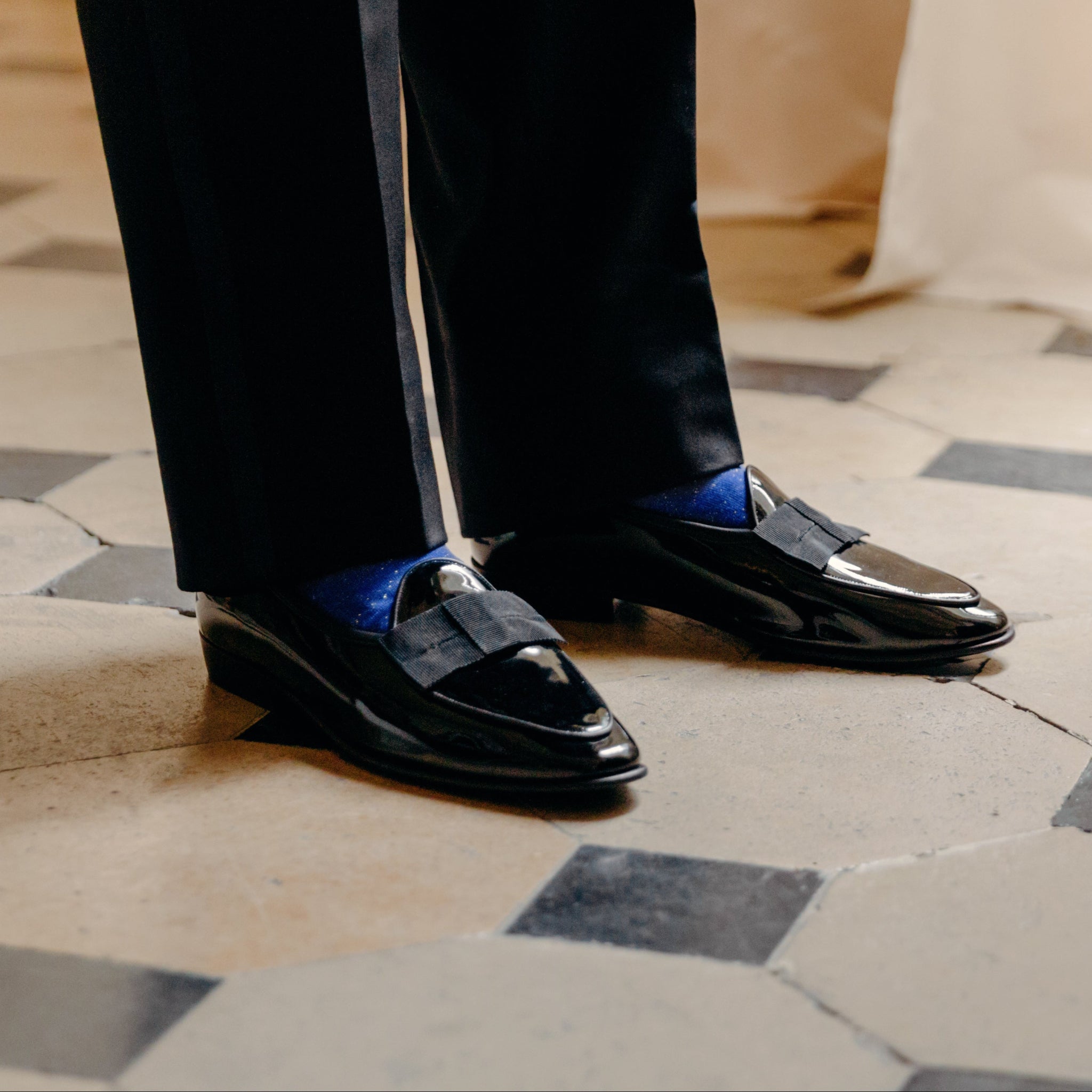 Bleu roi lurex doré - Coton