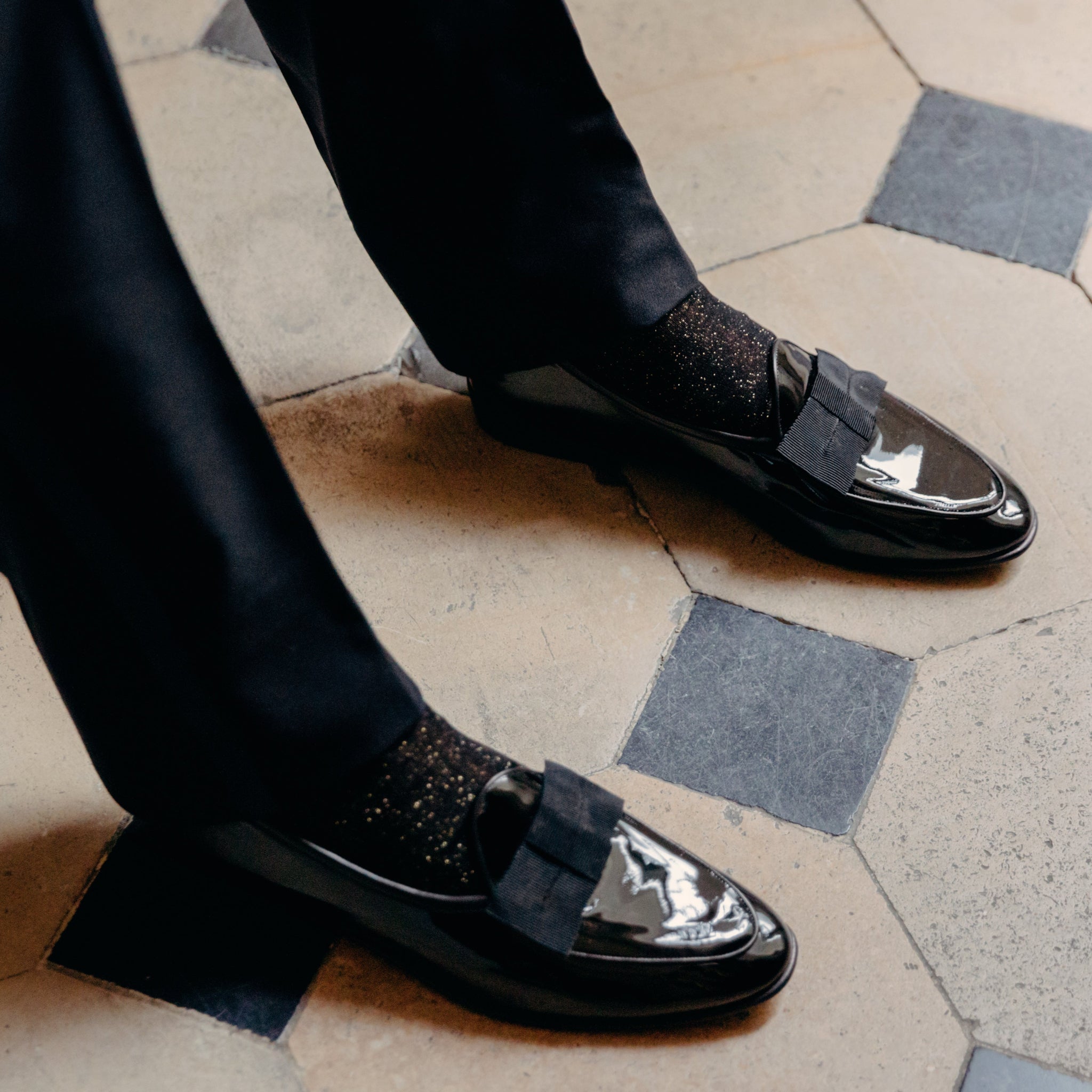 Schwarz Lurex Gold - Baumwolle