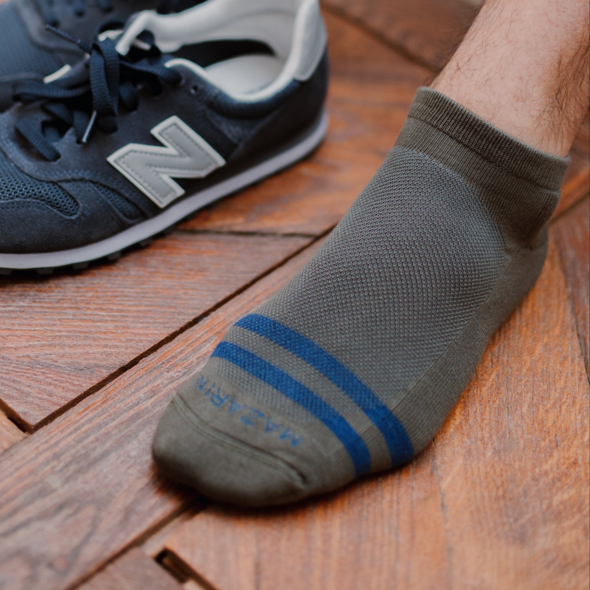 Khaki & Vintage Blau - Sport Knöchel - Baumwolle